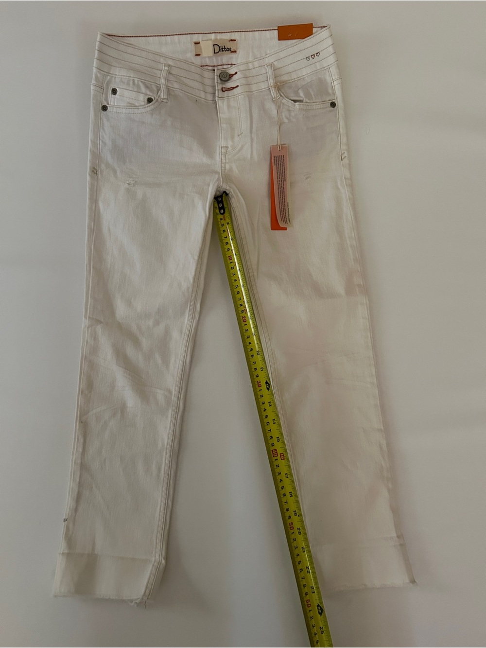 Dittos White High-Rise Jeans with Contrast Stitching - Picture 4 of 10